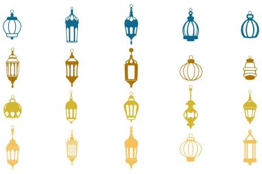 İslami Fener Dekorasyon Simgesi Ayarlandı