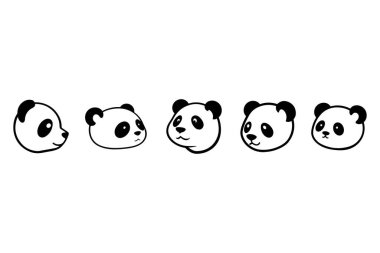 Panda Simgesi ile yüzleş. Hayvan Resimleri Tasarımı