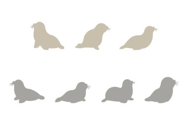 Siluet Simgesi Ayarlandı. Hayvan Resimleri Tasarımı