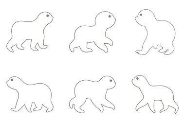 Tembel Taslak Simge Ayarları. Hayvan Resimleri Tasarımı