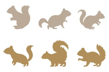 Sincap Siluet Simgesi Seti. Hayvan Resimleri Tasarımı