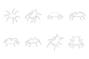 Tarantula Özet Simgesi Ayarlandı. Hayvan Resimleri Tasarımı