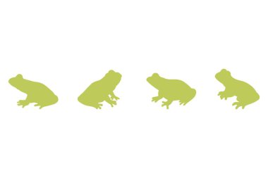 Ağaç Kurbağası Silüeti Simgesi Ayarlandı. Hayvan Resimleri Tasarımı