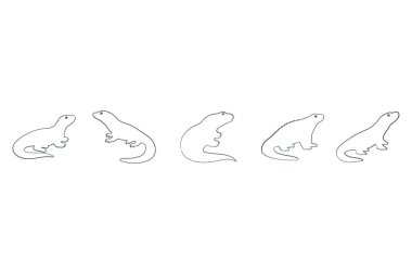 Su Gözlemcisi Simge Ayarları. Hayvan Resimleri Tasarımı