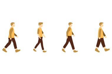 Man Walking Illustration Set Tasarımı