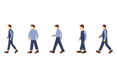 Man Walking Illustration Set Tasarımı