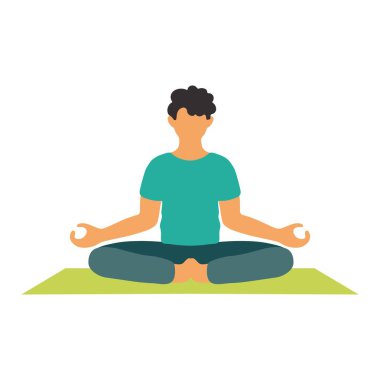 Lotus pozisyonunda Yoga yapan bir adamın resmi