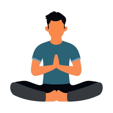 Lotus pozisyonunda Yoga yapan bir adamın resmi
