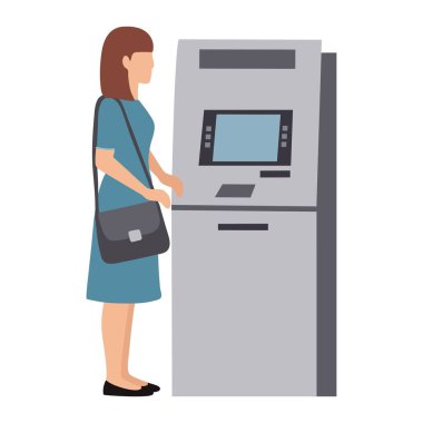 ATM kullanan bir kadının tasviri