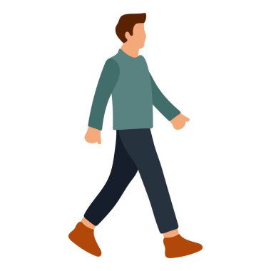 Man Walking Illustration Lastik Tasarımı