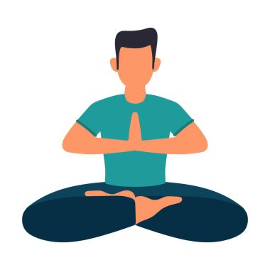 Lotus Konumunda Meditasyon Yapan Adam