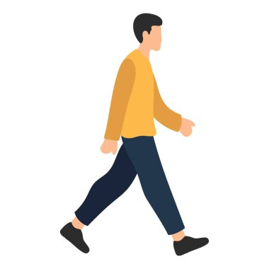 Man Walking Illustration Lastik Tasarımı