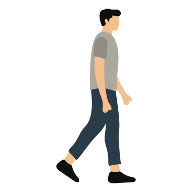 Man Walking Illustration Lastik Tasarımı