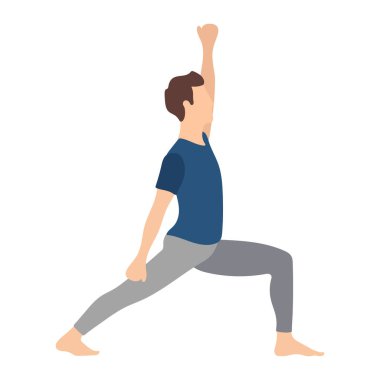 Savaşçı 1 'deki Adam Yoga Poz Çizimi