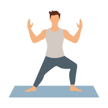 Yoga Egzersizi Yapan Adam Çizimi