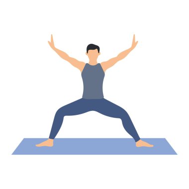 Yoga Egzersizi Yapan Adam Çizimi