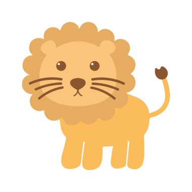 Aslan Hayvanı Çizimi Düz Tasarım