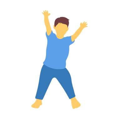 Mutlu Çocuk Atlama Çizimi