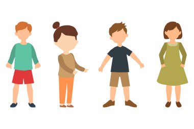 Gündelik giysiler içinde duran birkaç kız ve erkek figürü. Çeşitlilik ve Beraberlikteki Farklar