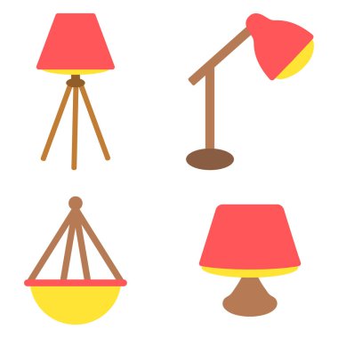 Çeşitli Lambalar Çizim Tasarımı Seti