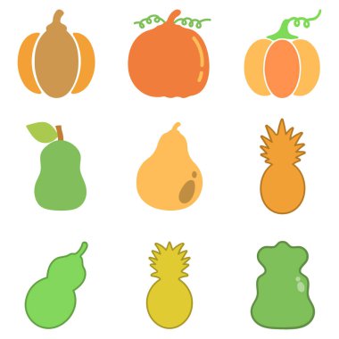 Çeşitli Meyve Resimleri Tasarım Seti