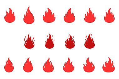 Çeşitli Ateş Alevleri Simgesi Ayarlandı