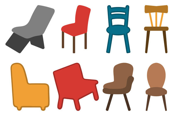 Colorful Chairs Illustration in Various Styles