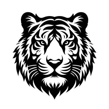 tiger head logo vector, tiger head silhouette vector icon clipart