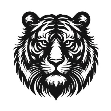 tiger head logo vector, tiger head Silhouette vector icon clipart