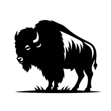 Bison silhouette vector, Bison silhouette vector illustration clipart