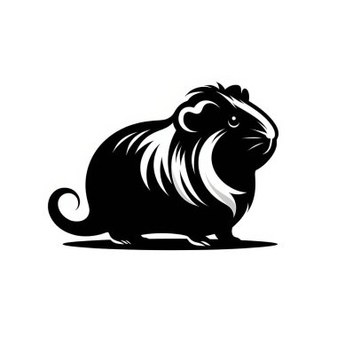 Vector black Guinea pig, Guinea Pig silhouette vector icon black and white clipart