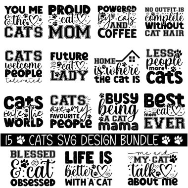 Cat svg bundle, cat mom svg,Cat T-shirt svg , crazy cat lady svg , cat dad svg, cat lover svg, kitten svg, cat quotes svg, Cat Vector file, mom best mom mom mom best quote. clipart