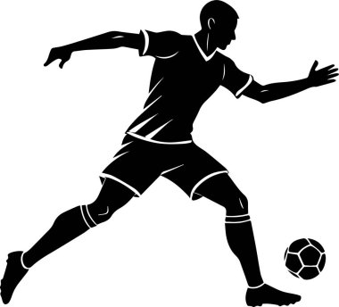 soccer player silhouette vector illustration. clipart