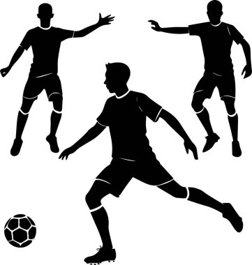 soccer player silhouette vector illustration clipart