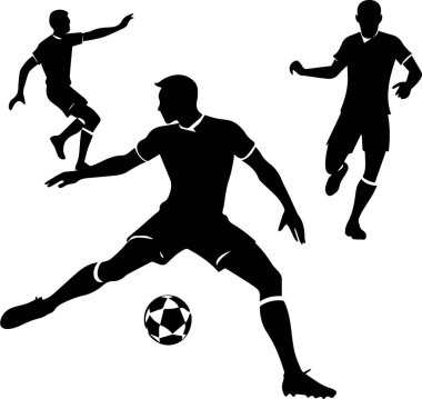 soccer football player silhouette clipart