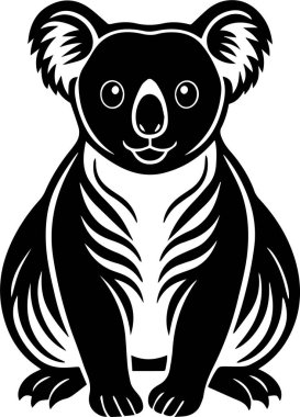 vector image of black and white tiger clipart