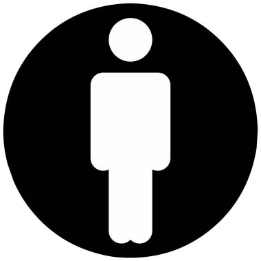 Çember arkaplan vektör tasarımında erkek simgesi işareti