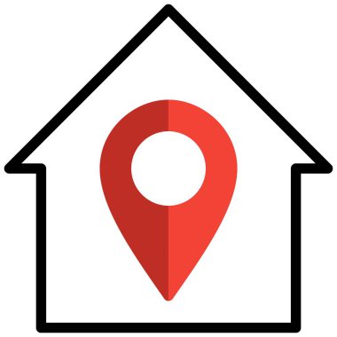 İşaretçi vektörlü adres evi simgesi