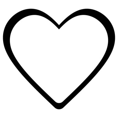 Aşk aşk ikonu, kalp şekli yalnız vektörden üstün