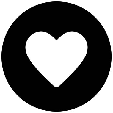 Aşk, kalp şeklindeki simge daire arkaplanında