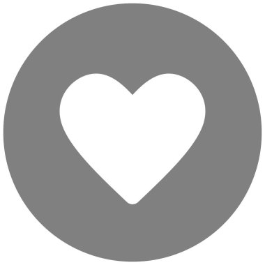 Aşk, kalp şeklindeki simge daire arkaplanında