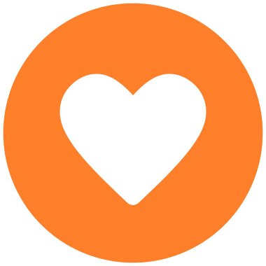 Aşk, kalp şeklindeki simge daire arkaplanında