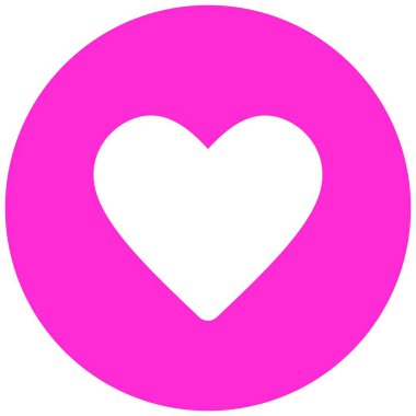 Aşk, kalp şeklindeki simge daire arkaplanında