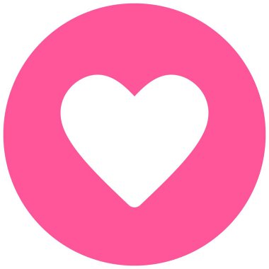 Aşk, kalp şeklindeki simge daire arkaplanında