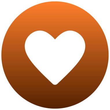 Aşk, kalp şeklindeki simge daire arkaplanında