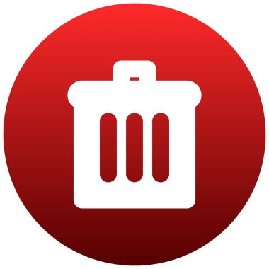 Çöp kutusu simgesi, çember arkaplanındaki simge simgesini sil