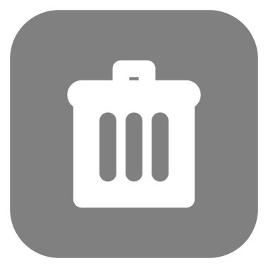 Çöp kutusu simgesi, kare arkaplan vektöründeki simge düğmesini sil