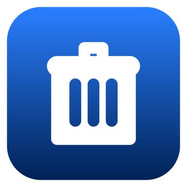 Çöp kutusu simgesi, kare arkaplan vektöründeki simge düğmesini sil