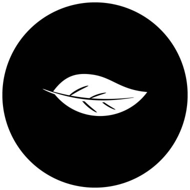 Çember arkaplan vektöründe yaprak simgesi