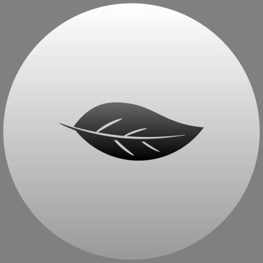 Çember arkaplan vektöründe yaprak simgesi